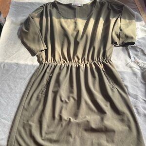 JustFab olive Green Midi Dress